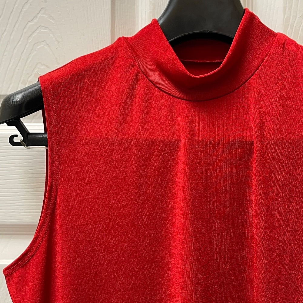 Women's Mock‎ Neck Turtleneck Cotton/Rayon Blend Sleeveless Tank Top (Medium)